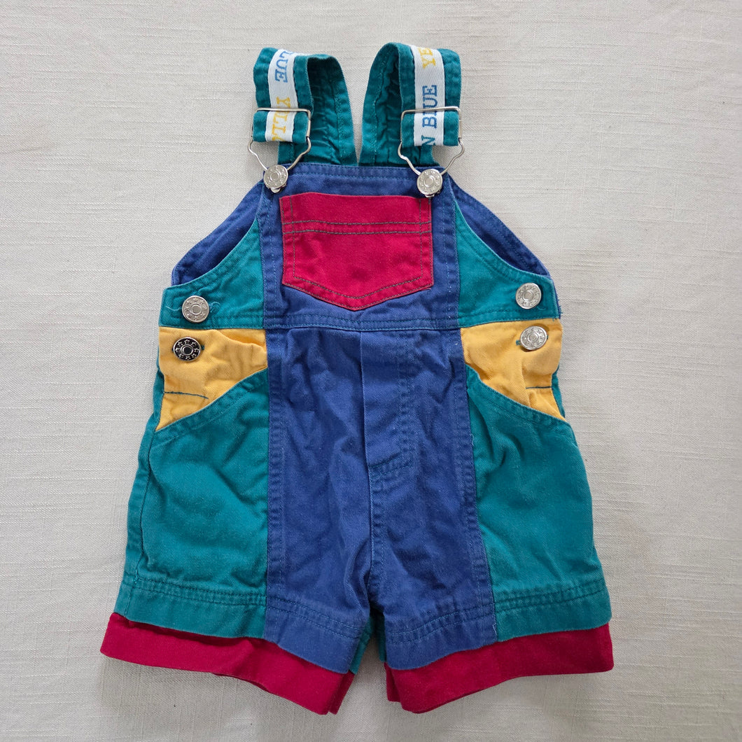 Vintage Color Block Shortalls 6-9 months