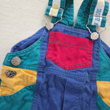 Load image into Gallery viewer, Vintage Color Block Shortalls 6-9 months
