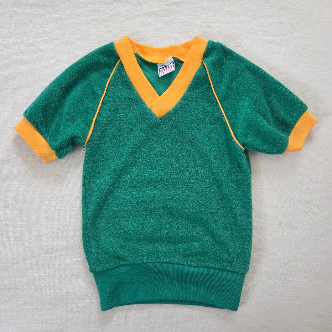Vintage Green/Yellow Terrycloth Shirt 3t/4t slim