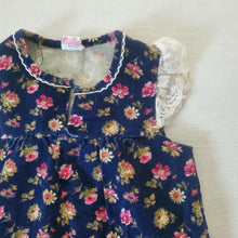 Load image into Gallery viewer, Vintage Floral Corduroy Short Dress 18-24 months
