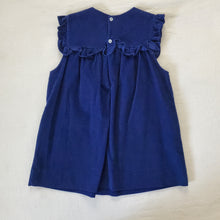 Load image into Gallery viewer, Vintage Heart Flowers Blue Cord Dress 4t
