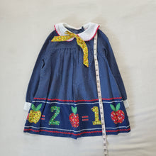 Load image into Gallery viewer, Vintage School Themed Long Sleeve Dress 4t
