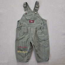Load image into Gallery viewer, Vintage Oshkosh &quot;Airplane Skydiver&quot; Overalls 9-12 months
