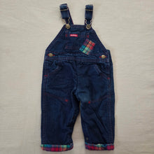 Load image into Gallery viewer, Vintage Oshkosh Denim Plaid Overalls 6-9 months
