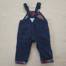 Load image into Gallery viewer, Vintage Oshkosh Denim Plaid Overalls 6-9 months
