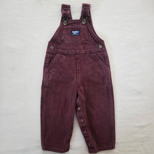 Load image into Gallery viewer, Vintage Oshkosh Burgundy Denim Overalls 2t
