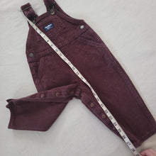 Load image into Gallery viewer, Vintage Oshkosh Burgundy Denim Overalls 2t
