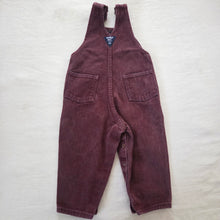 Load image into Gallery viewer, Vintage Oshkosh Burgundy Denim Overalls 2t
