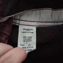 Load image into Gallery viewer, Vintage Oshkosh Burgundy Denim Overalls 2t
