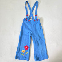Load image into Gallery viewer, Vintage Flower Blue Suspender Pants 3t
