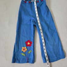Load image into Gallery viewer, Vintage Flower Blue Suspender Pants 3t
