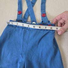 Load image into Gallery viewer, Vintage Flower Blue Suspender Pants 3t
