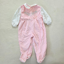Load image into Gallery viewer, Vintage Birds Pink Footed Bodysuit 3-6 months
