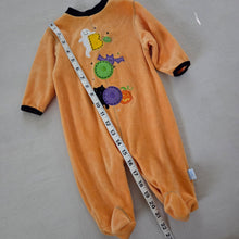 Load image into Gallery viewer, Vintage Halloween Boo Velour Footed PJs 3-6 months
