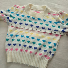 Load image into Gallery viewer, Vintage Rainbow Hearts Knit Sweater 3t
