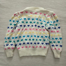Load image into Gallery viewer, Vintage Rainbow Hearts Knit Sweater 3t
