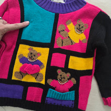 Load image into Gallery viewer, Vintage Girly Bears Colorful Knit Sweater 4t
