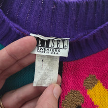 Load image into Gallery viewer, Vintage Girly Bears Colorful Knit Sweater 4t
