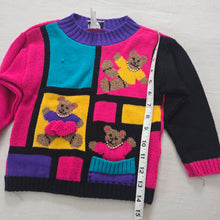 Load image into Gallery viewer, Vintage Girly Bears Colorful Knit Sweater 4t
