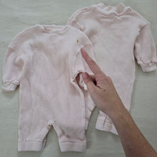 Load image into Gallery viewer, Vintage Bundle Pink Cotton Waffle Knit Bodysuits 0-3 months
