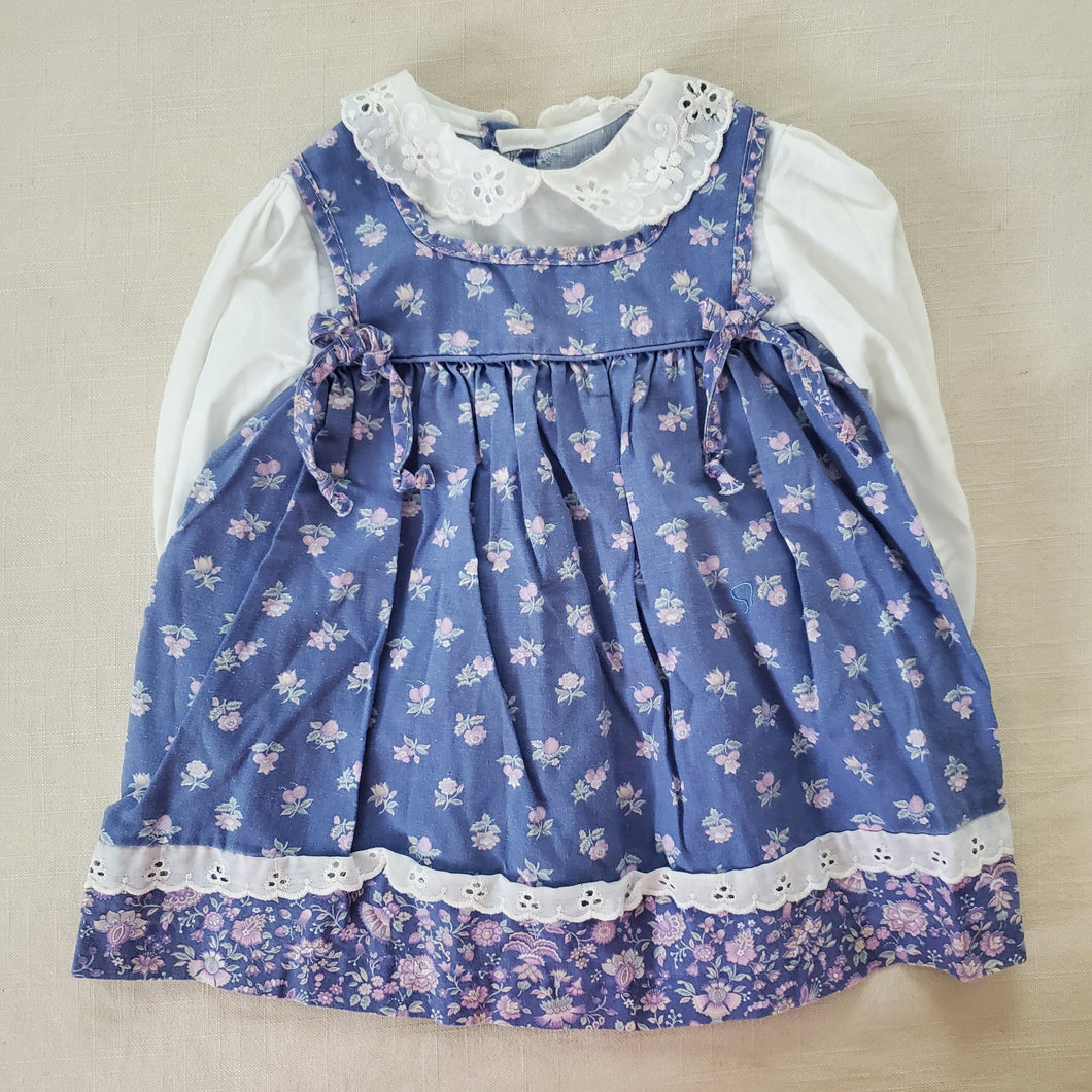 Vintage Floral Long Sleeve Dress 12-18 months