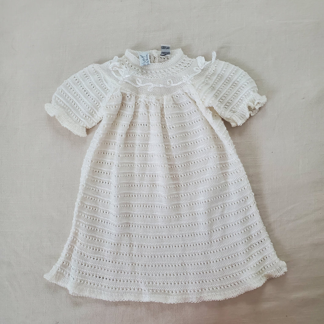 Vintage White Knit Gown/Dress newborn