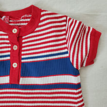 Load image into Gallery viewer, Vintage 60s Red/Blue Striped Dress 2t/3t
