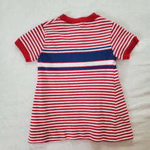 Load image into Gallery viewer, Vintage 60s Red/Blue Striped Dress 2t/3t
