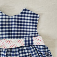 Load image into Gallery viewer, Vintage Navy Gingham Sleeveless Dress 12-18 months
