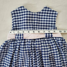 Load image into Gallery viewer, Vintage Navy Gingham Sleeveless Dress 12-18 months
