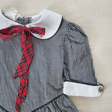 Load image into Gallery viewer, Vintage Houndstooth Tie Neck Dress 5t
