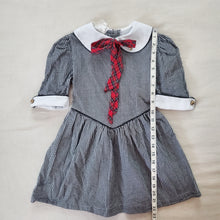 Load image into Gallery viewer, Vintage Houndstooth Tie Neck Dress 5t
