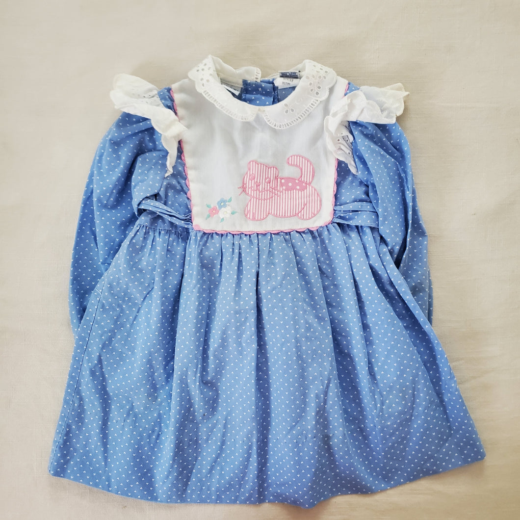 Vintage Kitty Blue Dotted Dress 3t