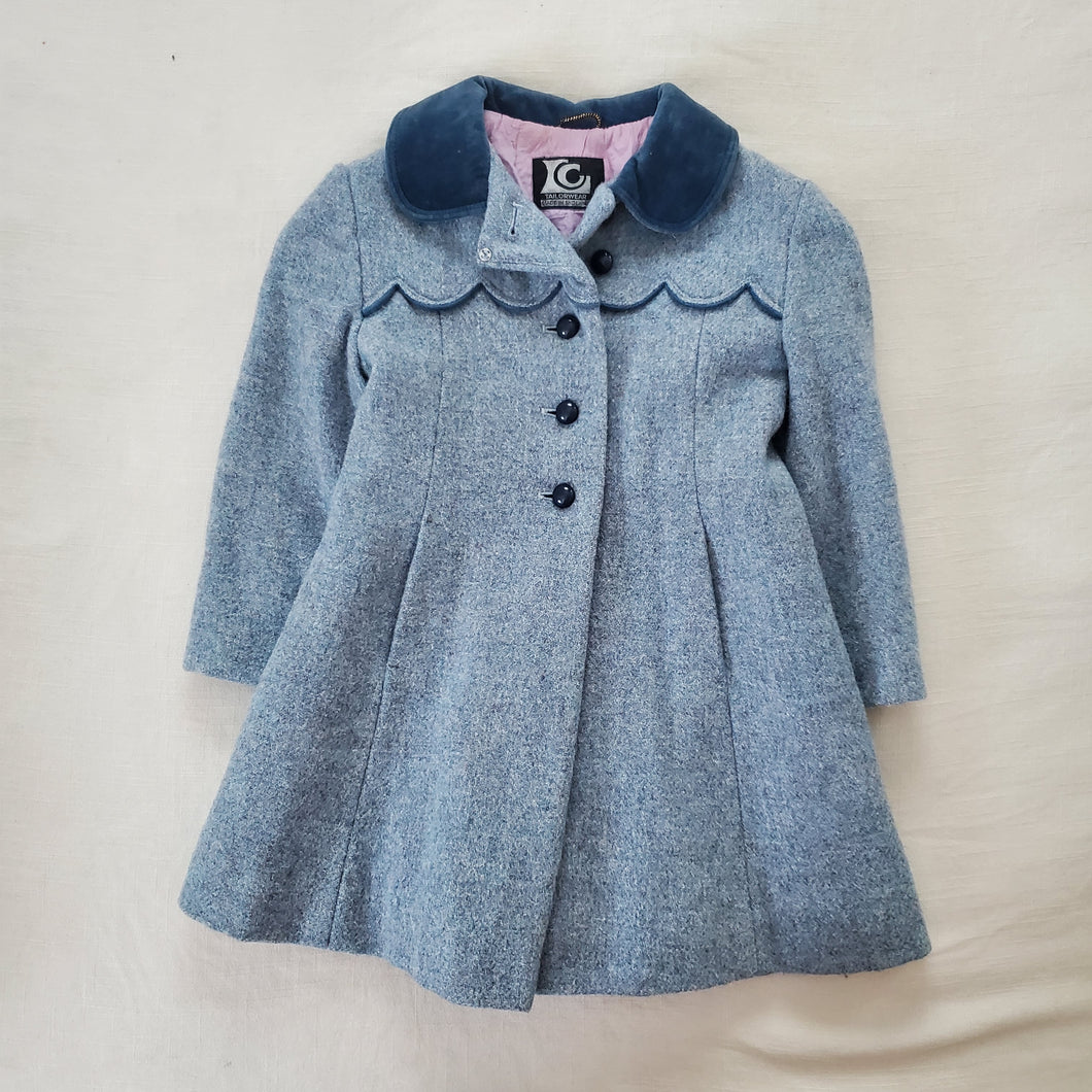 Vintage Pale Blue Scallop Peacoat 4t