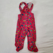 Load image into Gallery viewer, Vintage Trains Footed Overalls 3-6 months
