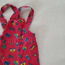 Load image into Gallery viewer, Vintage Trains Footed Overalls 3-6 months
