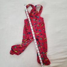 Load image into Gallery viewer, Vintage Trains Footed Overalls 3-6 months

