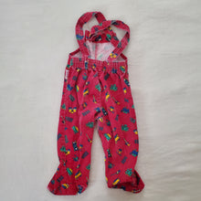 Load image into Gallery viewer, Vintage Trains Footed Overalls 3-6 months
