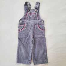 Load image into Gallery viewer, Vintage Gray Chunky Cord Overalls 18 months
