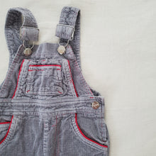 Load image into Gallery viewer, Vintage Gray Chunky Cord Overalls 18 months
