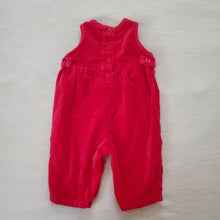 Load image into Gallery viewer, Vintage Red Velvety Romper 3-6 months
