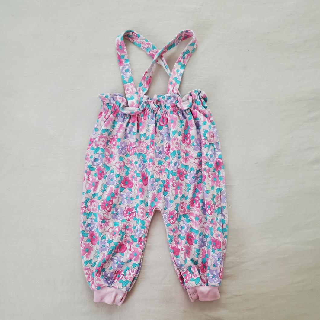 Vintage Floral Suspender Pants 12-18 months