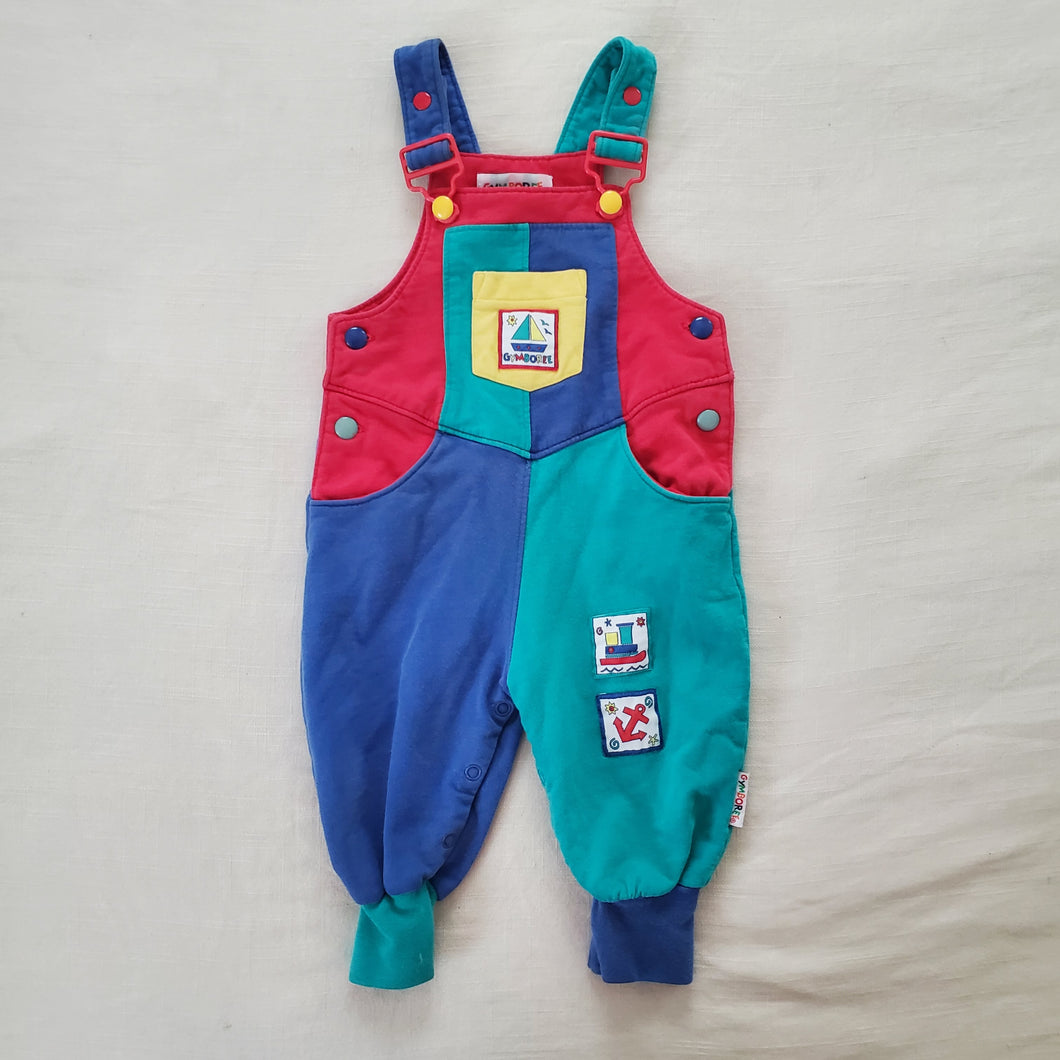 Vintage Gymboree Color Block Overalls 9-12 months