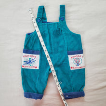 Load image into Gallery viewer, Vintage Plane + Hot Air Balloon Overalls 3 months
