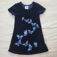Load image into Gallery viewer, Vintage 90s Butterfly Velvet Dress 3t/4t
