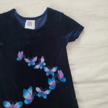 Load image into Gallery viewer, Vintage 90s Butterfly Velvet Dress 3t/4t
