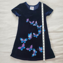 Load image into Gallery viewer, Vintage 90s Butterfly Velvet Dress 3t/4t
