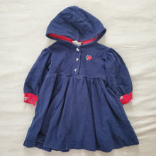Load image into Gallery viewer, Vintage Navy Blue Hooded Dress 18-24 months
