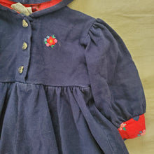 Load image into Gallery viewer, Vintage Navy Blue Hooded Dress 18-24 months

