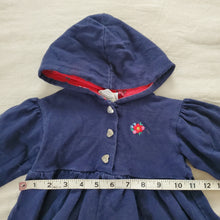 Load image into Gallery viewer, Vintage Navy Blue Hooded Dress 18-24 months
